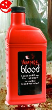 l'immagine rappresenta un flacone di sangue finto da usare come decorazione halloween